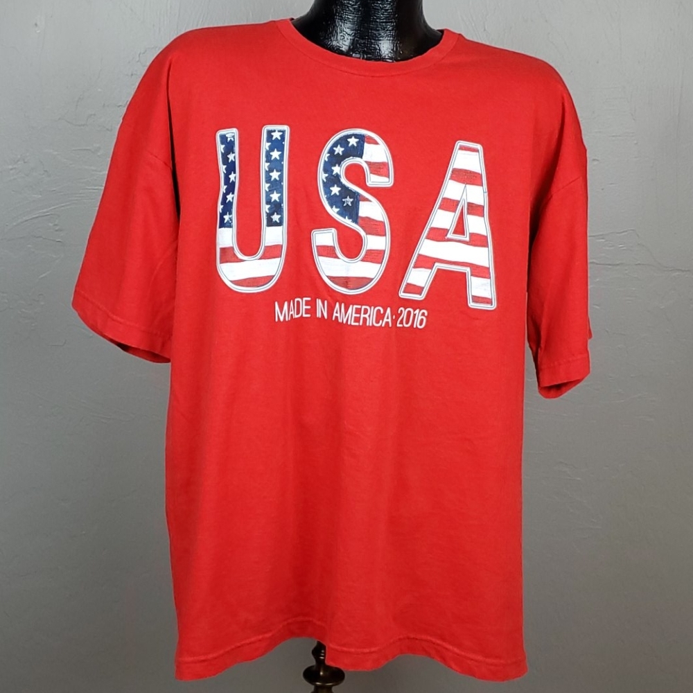 Vintage t-shirt graphic red cotton short sleeve adult size XL